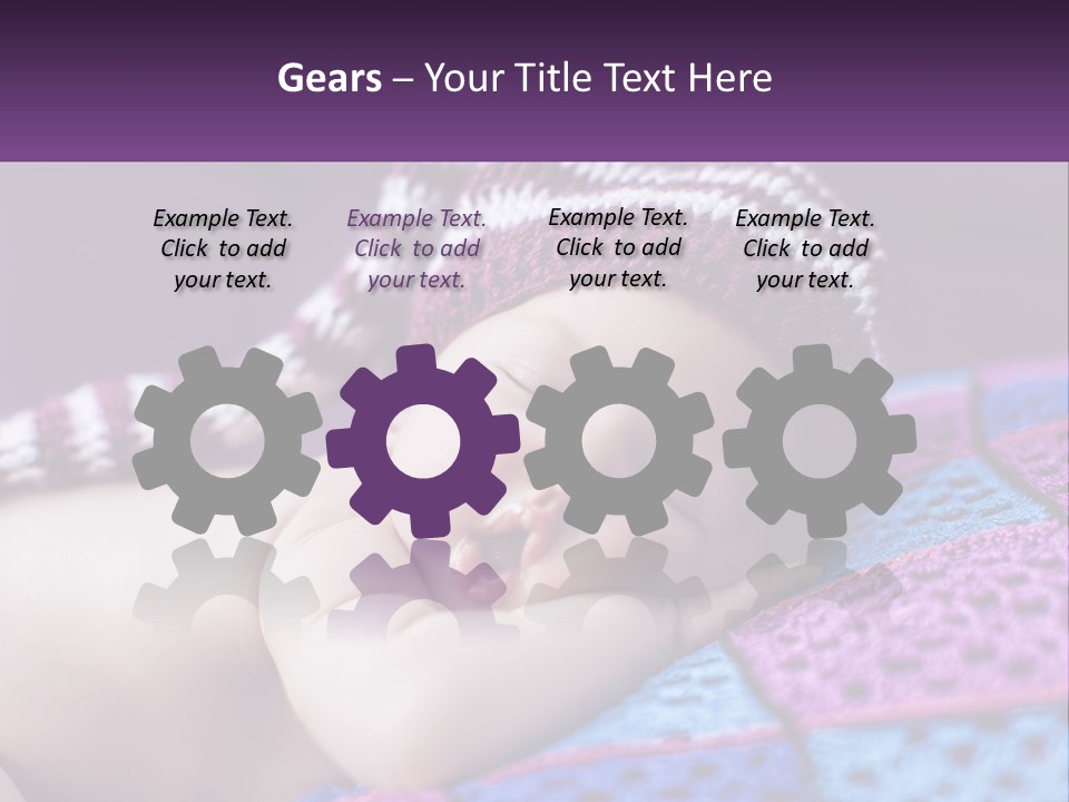 A Baby Wearing A Knitted Hat Laying On A Blanket PowerPoint Template