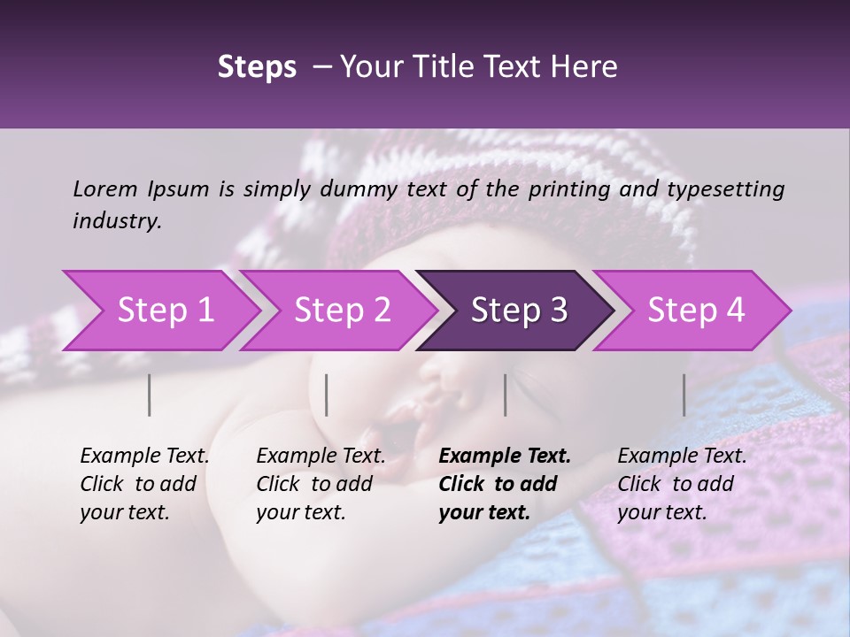 A Baby Wearing A Knitted Hat Laying On A Blanket PowerPoint Template