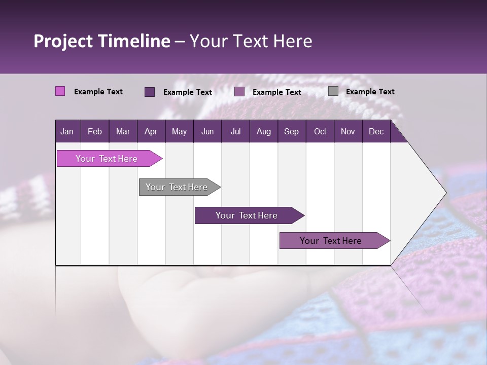 A Baby Wearing A Knitted Hat Laying On A Blanket PowerPoint Template