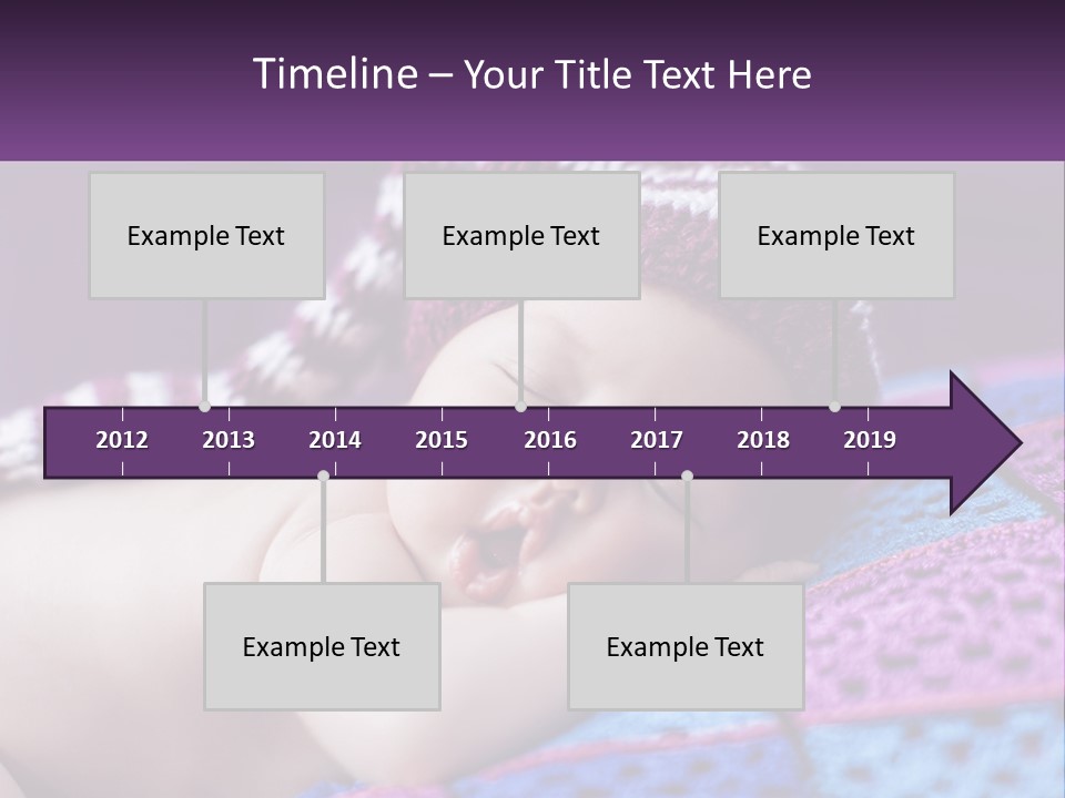 A Baby Wearing A Knitted Hat Laying On A Blanket PowerPoint Template