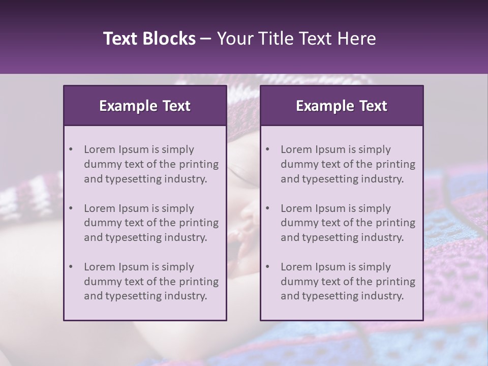 A Baby Wearing A Knitted Hat Laying On A Blanket PowerPoint Template