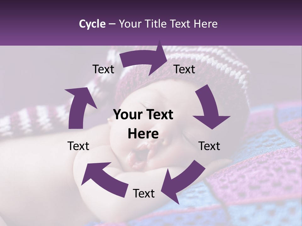 A Baby Wearing A Knitted Hat Laying On A Blanket PowerPoint Template