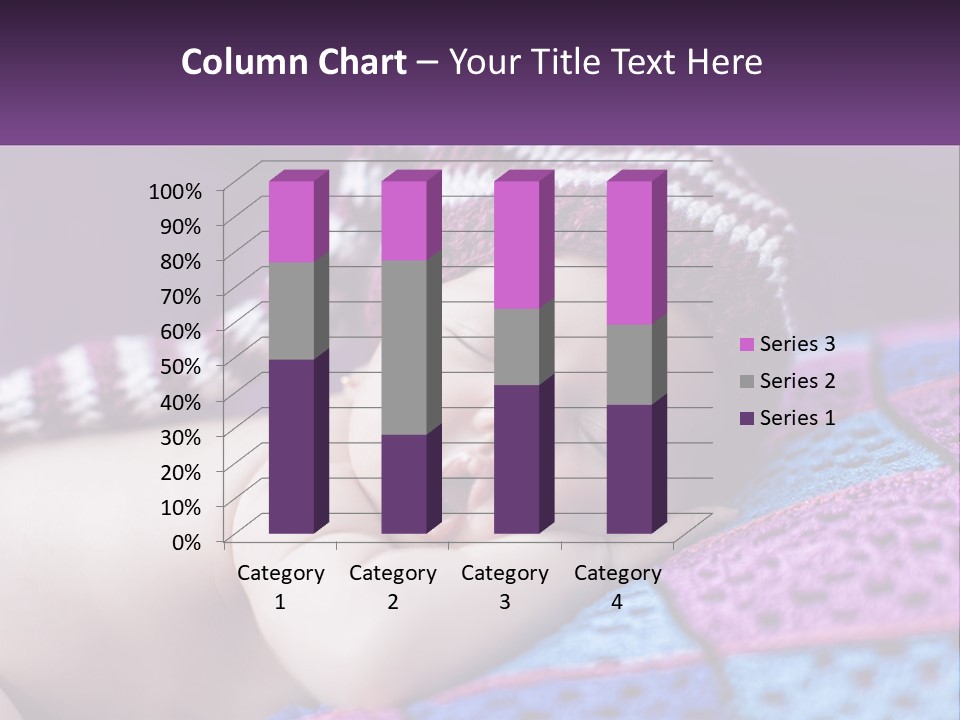 A Baby Wearing A Knitted Hat Laying On A Blanket PowerPoint Template