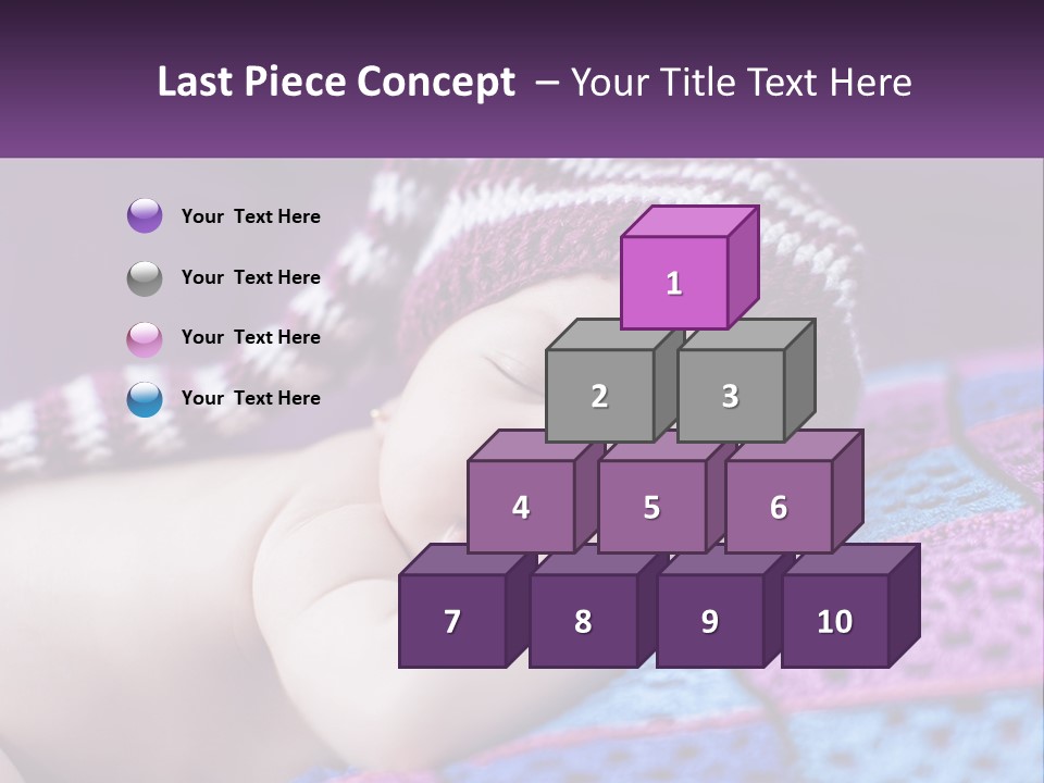 A Baby Wearing A Knitted Hat Laying On A Blanket PowerPoint Template