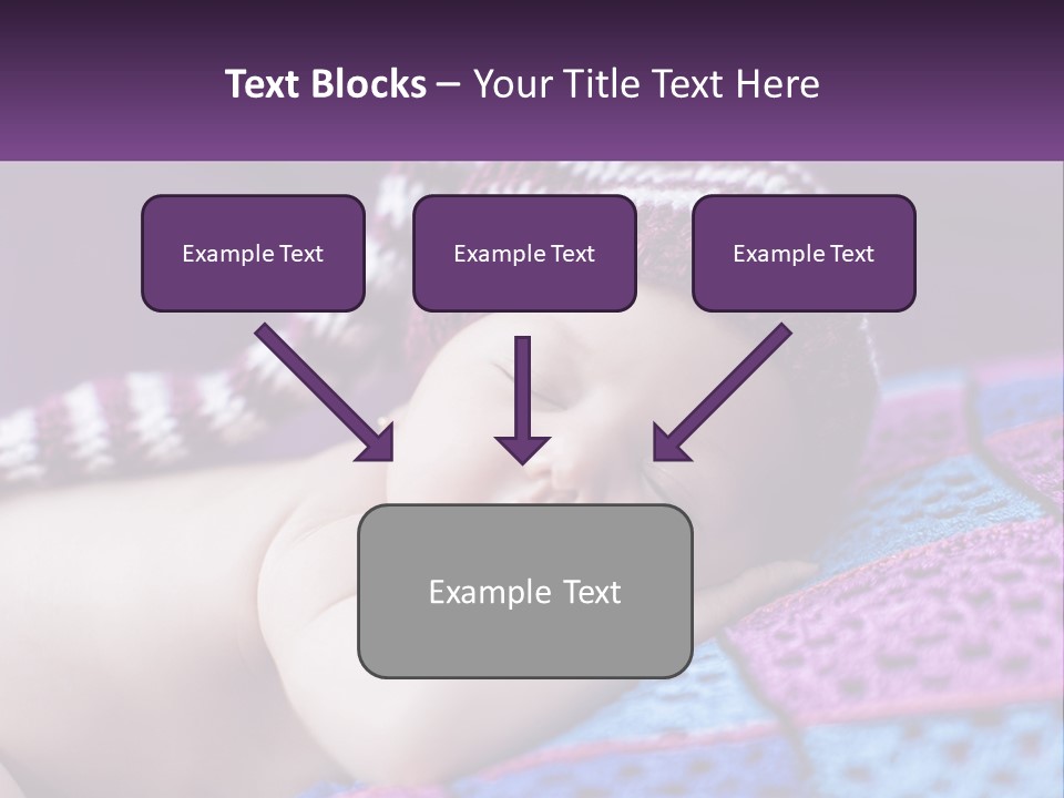 A Baby Wearing A Knitted Hat Laying On A Blanket PowerPoint Template