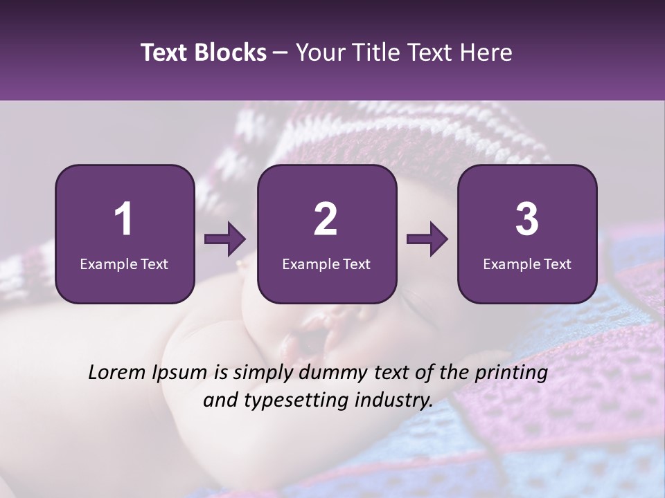 A Baby Wearing A Knitted Hat Laying On A Blanket PowerPoint Template