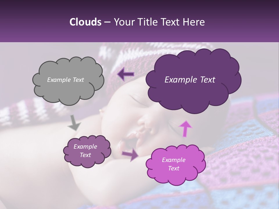 A Baby Wearing A Knitted Hat Laying On A Blanket PowerPoint Template