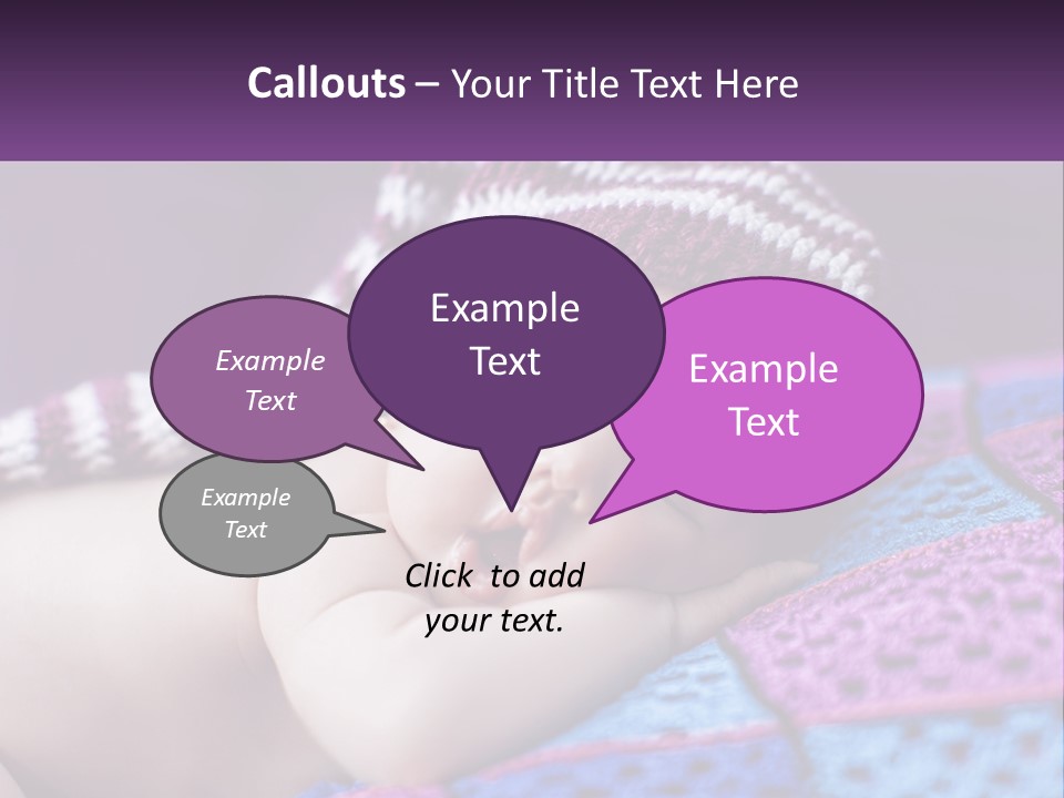 A Baby Wearing A Knitted Hat Laying On A Blanket PowerPoint Template