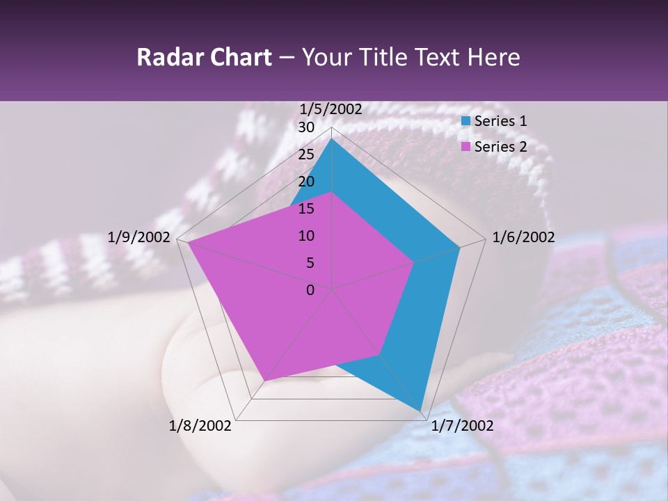 A Baby Wearing A Knitted Hat Laying On A Blanket PowerPoint Template