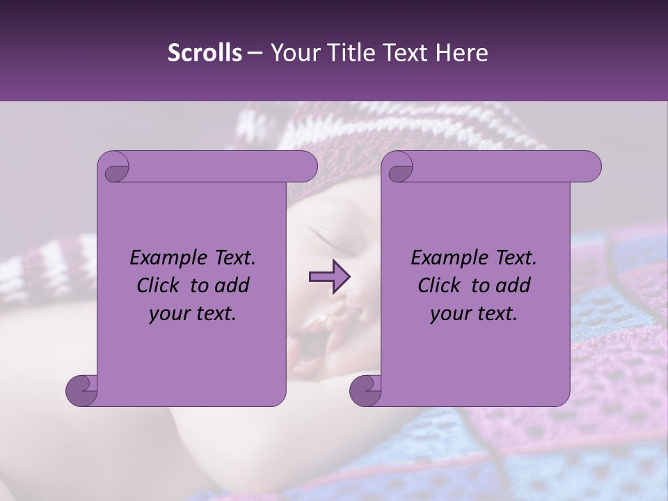 A Baby Wearing A Knitted Hat Laying On A Blanket PowerPoint Template