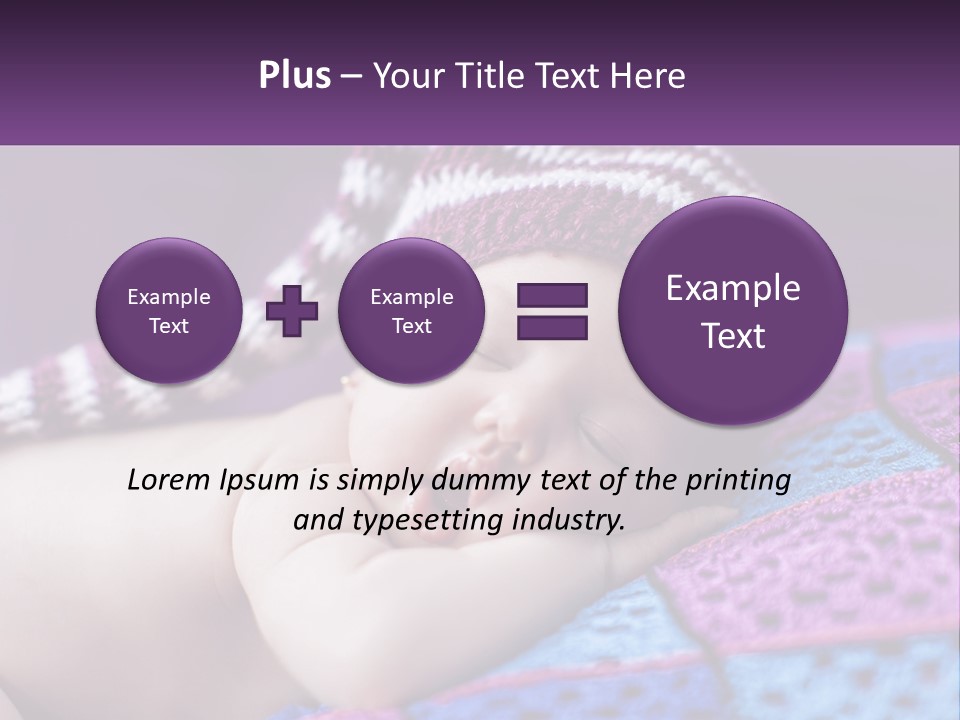 A Baby Wearing A Knitted Hat Laying On A Blanket PowerPoint Template