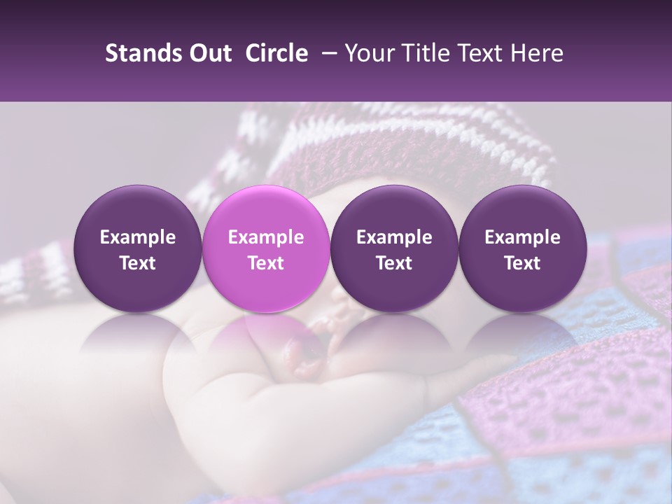 A Baby Wearing A Knitted Hat Laying On A Blanket PowerPoint Template