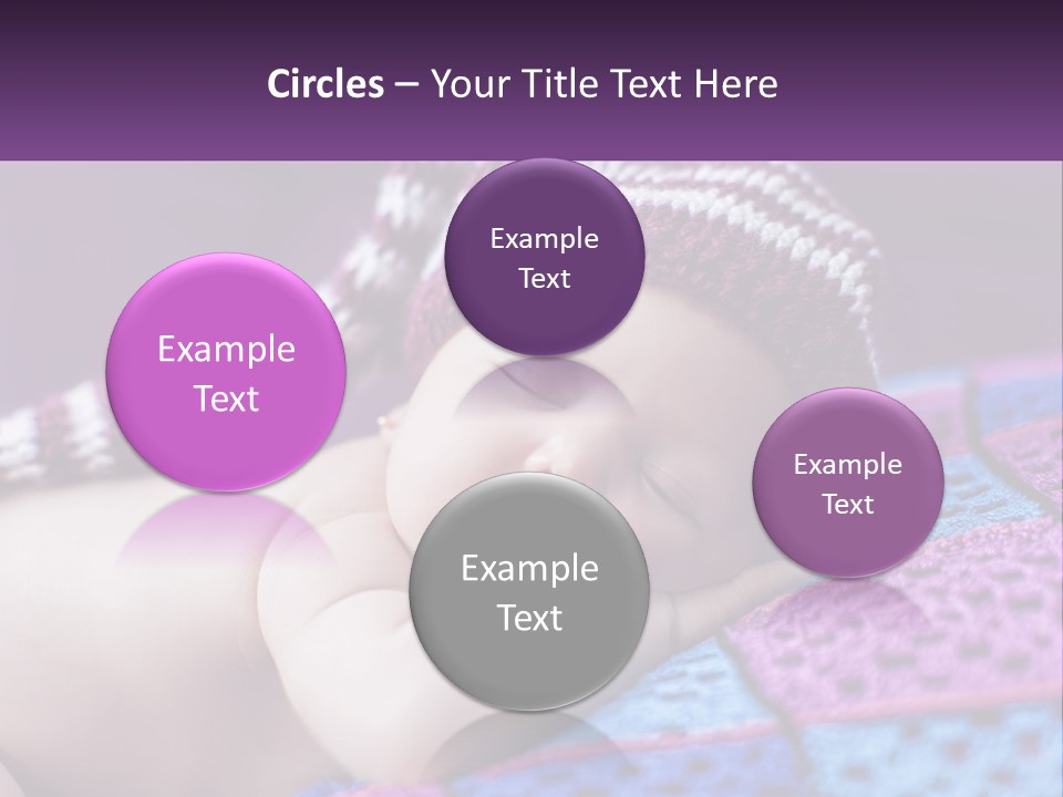 A Baby Wearing A Knitted Hat Laying On A Blanket PowerPoint Template