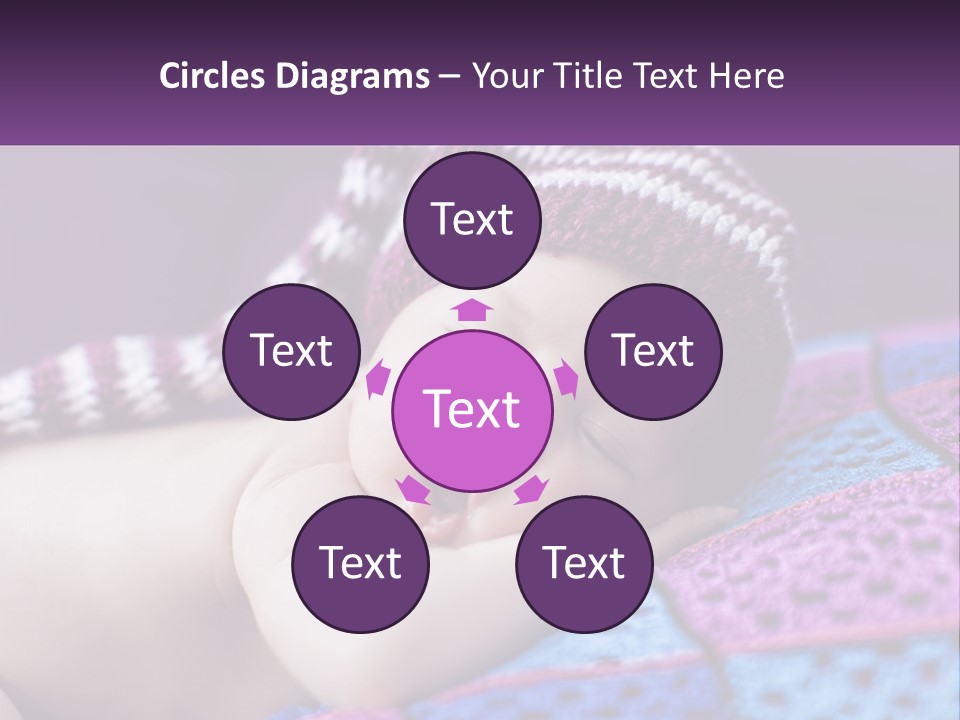 A Baby Wearing A Knitted Hat Laying On A Blanket PowerPoint Template