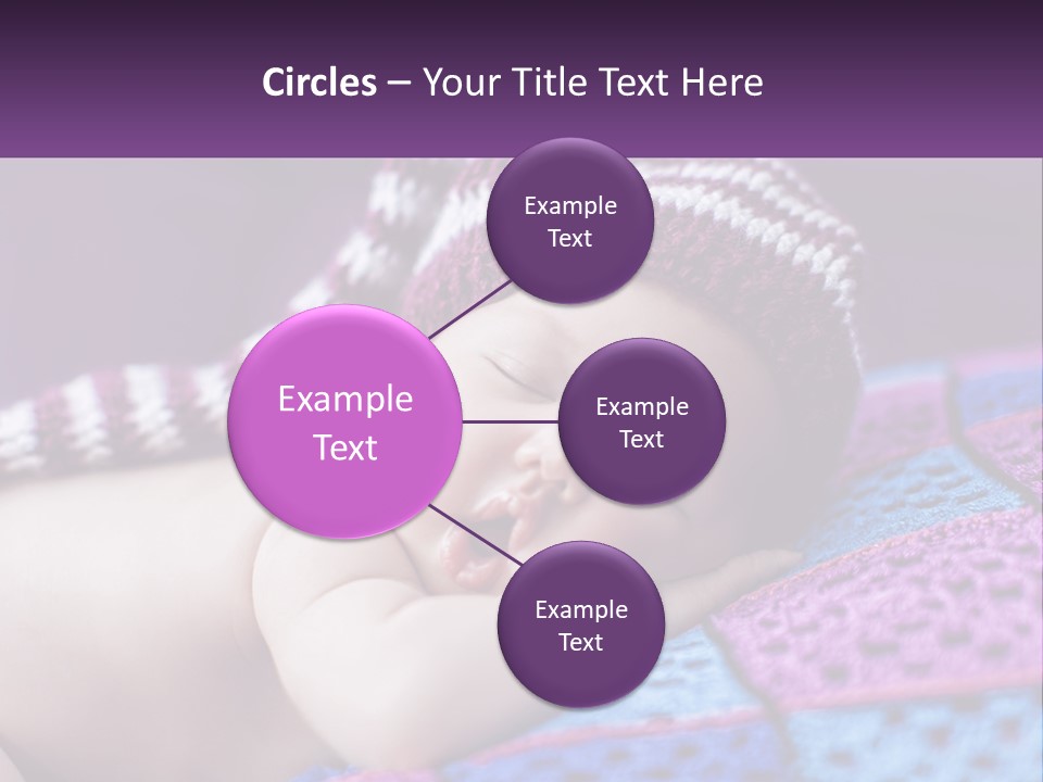 A Baby Wearing A Knitted Hat Laying On A Blanket PowerPoint Template