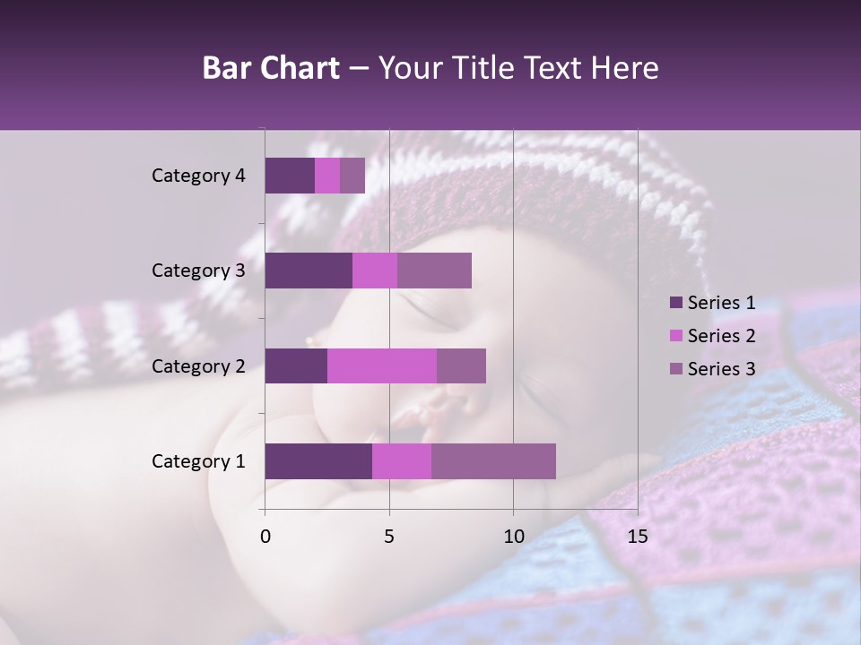 A Baby Wearing A Knitted Hat Laying On A Blanket PowerPoint Template