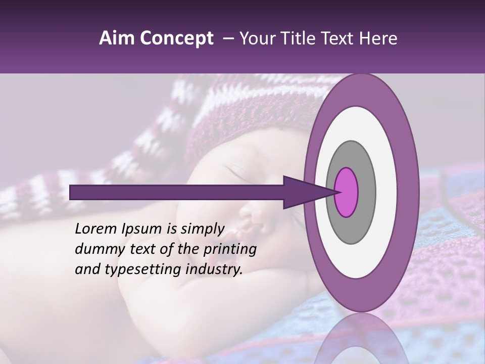 A Baby Wearing A Knitted Hat Laying On A Blanket PowerPoint Template