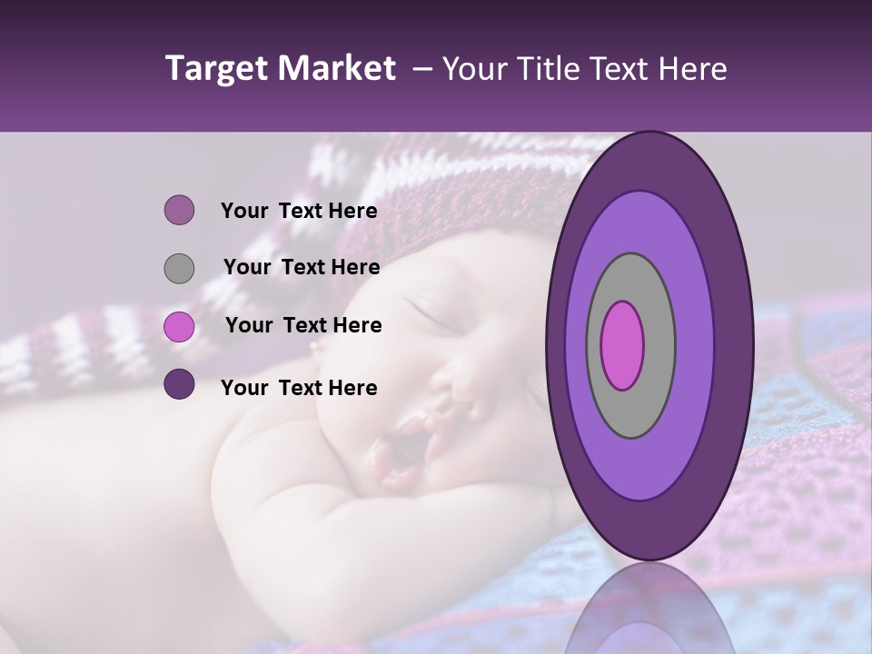 A Baby Wearing A Knitted Hat Laying On A Blanket PowerPoint Template