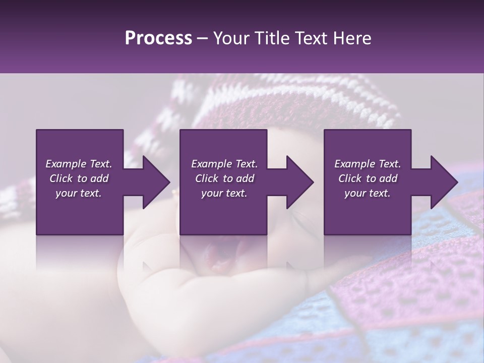 A Baby Wearing A Knitted Hat Laying On A Blanket PowerPoint Template