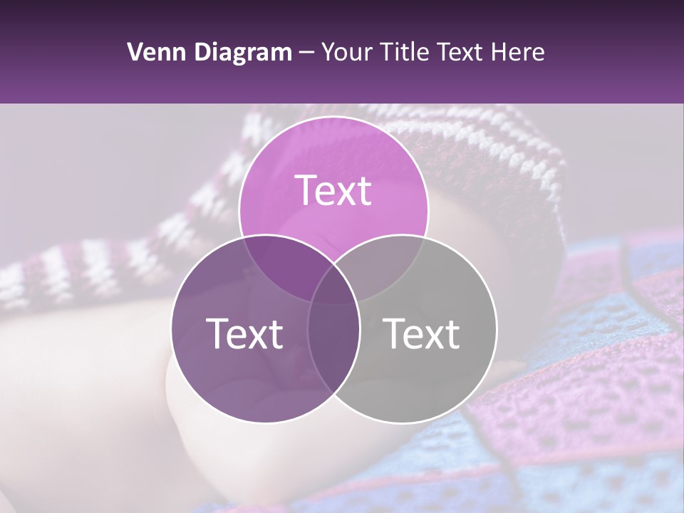 A Baby Wearing A Knitted Hat Laying On A Blanket PowerPoint Template