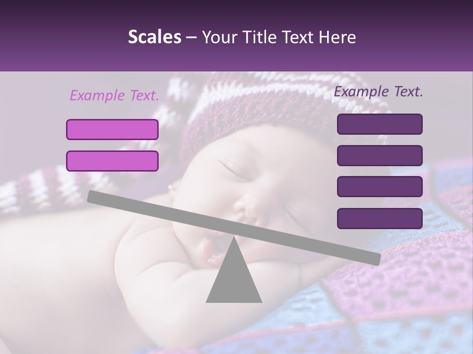 A Baby Wearing A Knitted Hat Laying On A Blanket PowerPoint Template