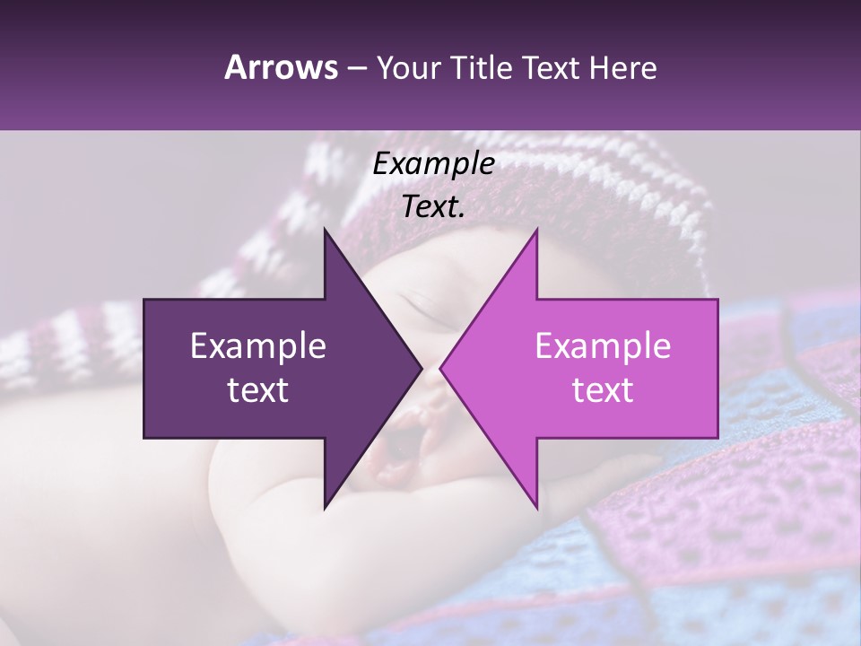 A Baby Wearing A Knitted Hat Laying On A Blanket PowerPoint Template