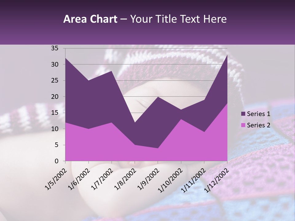 A Baby Wearing A Knitted Hat Laying On A Blanket PowerPoint Template
