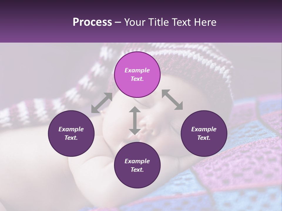 A Baby Wearing A Knitted Hat Laying On A Blanket PowerPoint Template