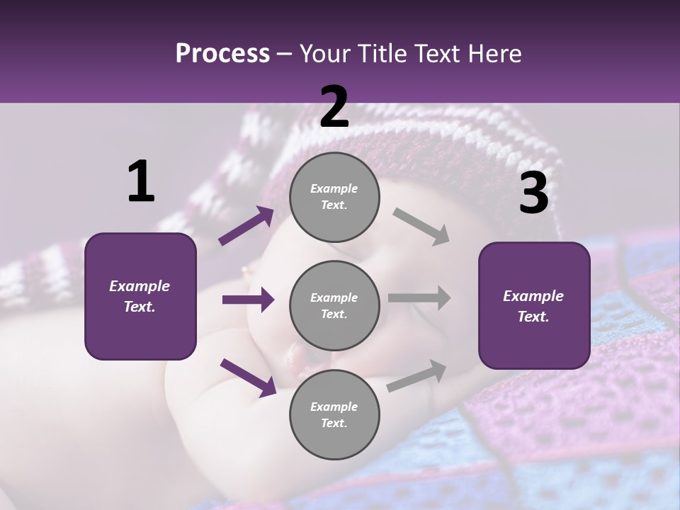 A Baby Wearing A Knitted Hat Laying On A Blanket PowerPoint Template