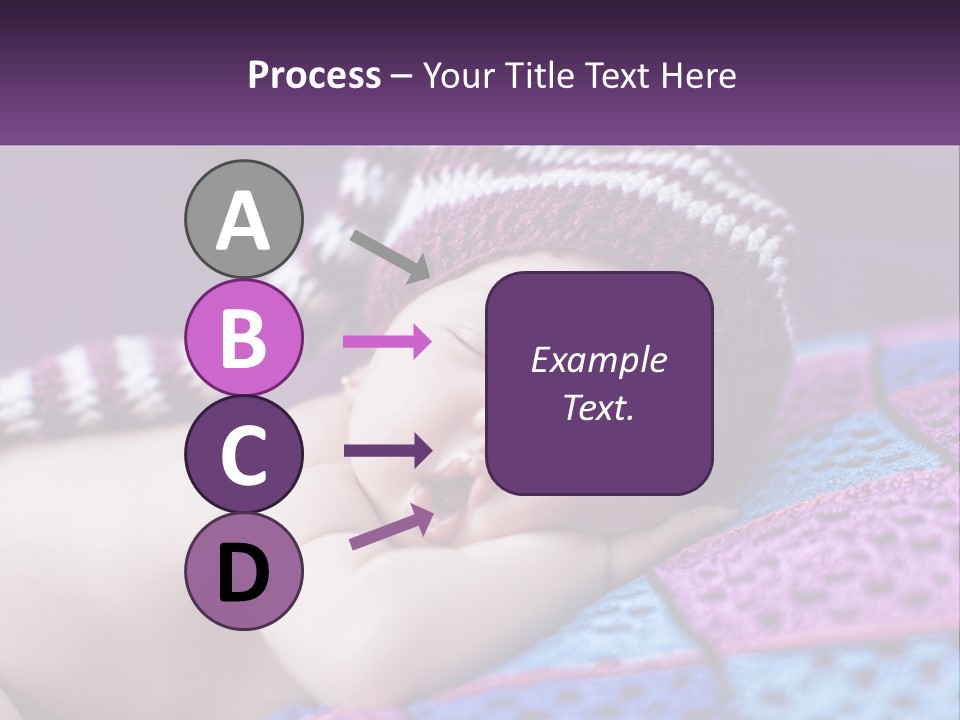 A Baby Wearing A Knitted Hat Laying On A Blanket PowerPoint Template