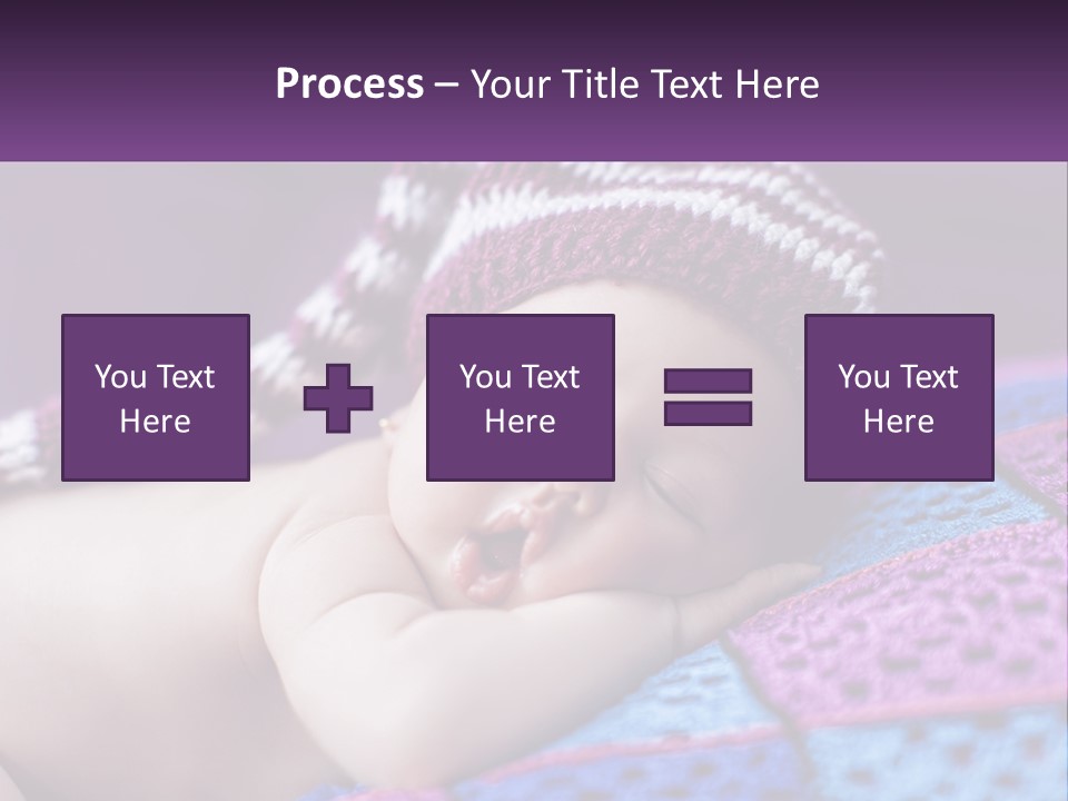 A Baby Wearing A Knitted Hat Laying On A Blanket PowerPoint Template