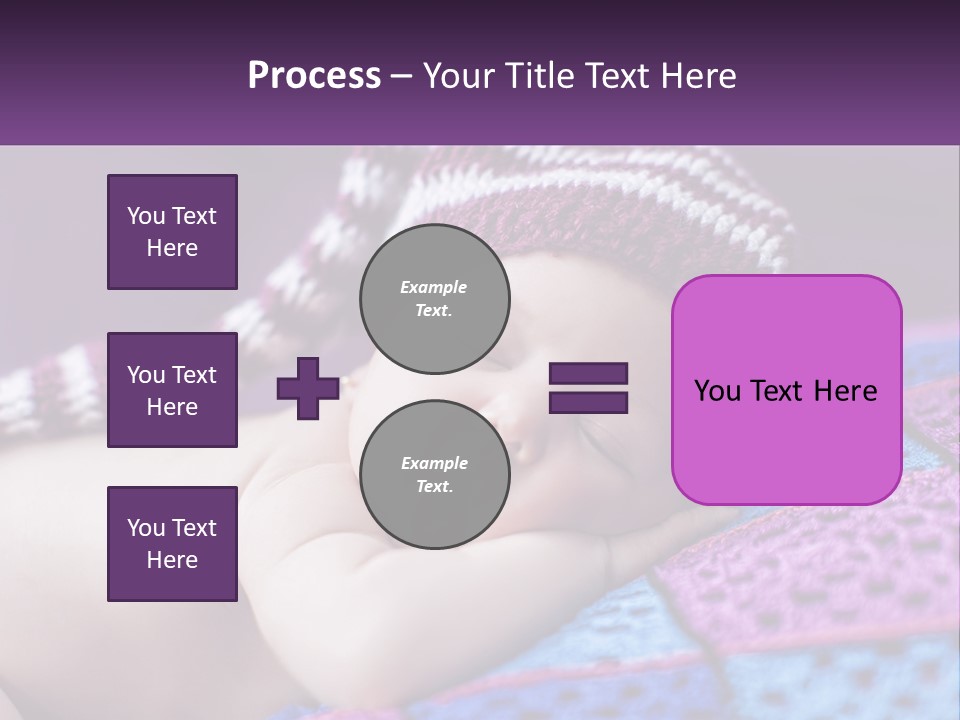 A Baby Wearing A Knitted Hat Laying On A Blanket PowerPoint Template