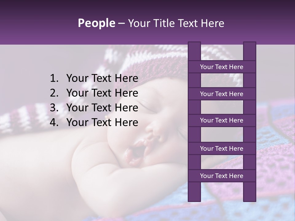 A Baby Wearing A Knitted Hat Laying On A Blanket PowerPoint Template