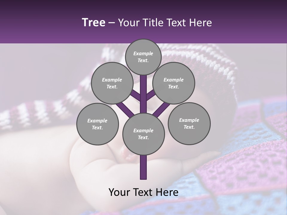 A Baby Wearing A Knitted Hat Laying On A Blanket PowerPoint Template