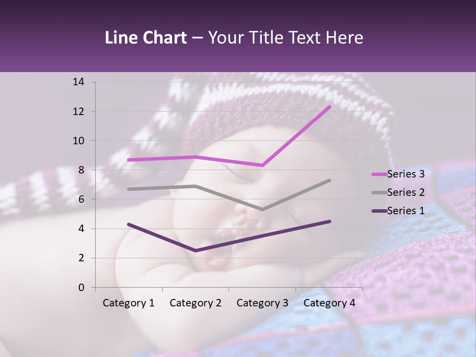 A Baby Wearing A Knitted Hat Laying On A Blanket PowerPoint Template