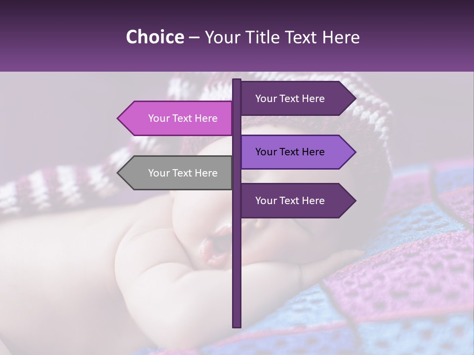 A Baby Wearing A Knitted Hat Laying On A Blanket PowerPoint Template