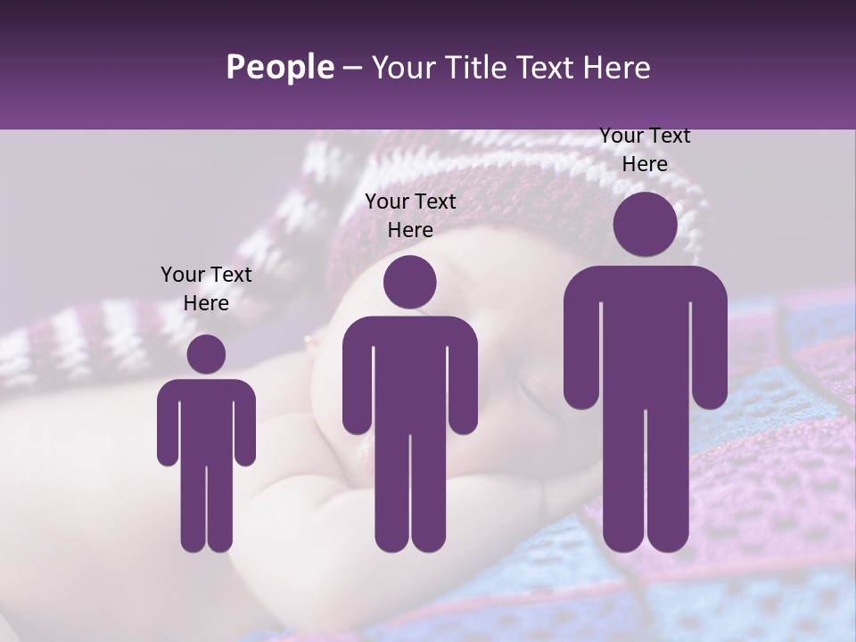 A Baby Wearing A Knitted Hat Laying On A Blanket PowerPoint Template