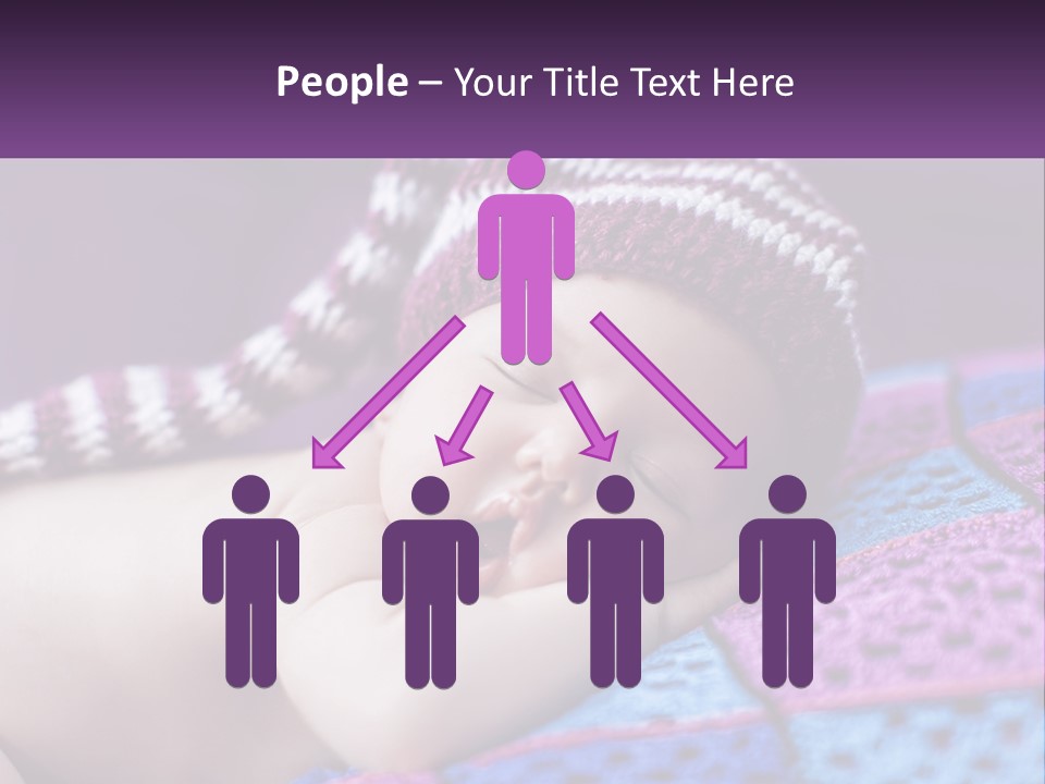 A Baby Wearing A Knitted Hat Laying On A Blanket PowerPoint Template