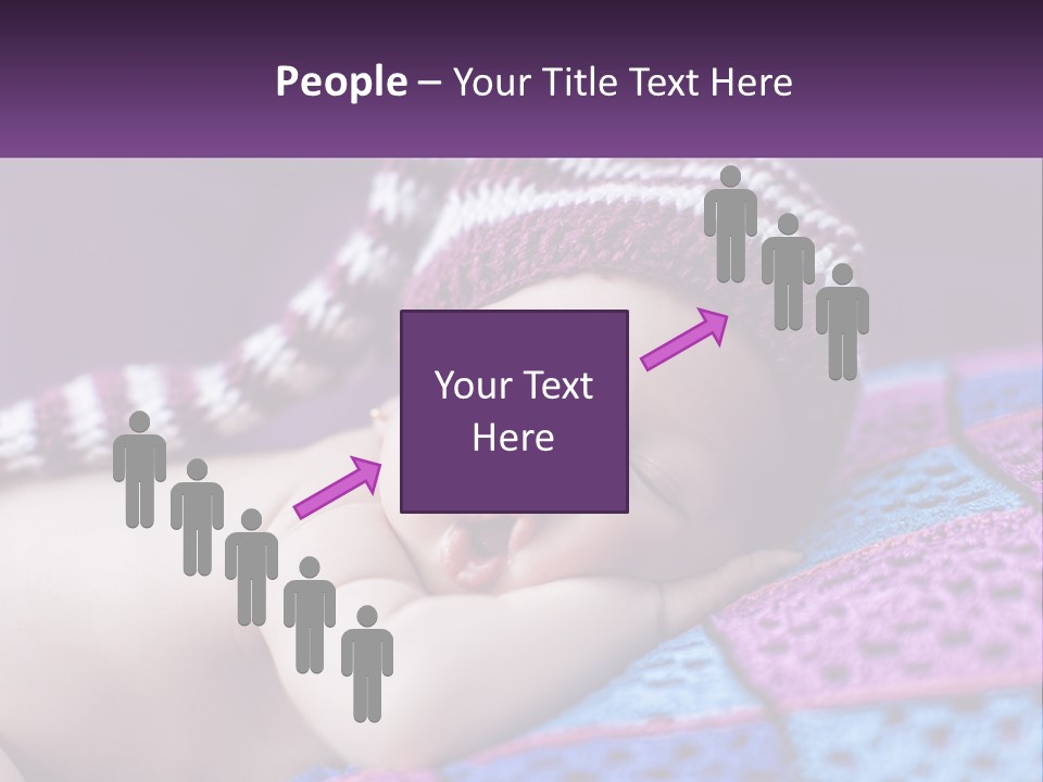 A Baby Wearing A Knitted Hat Laying On A Blanket PowerPoint Template