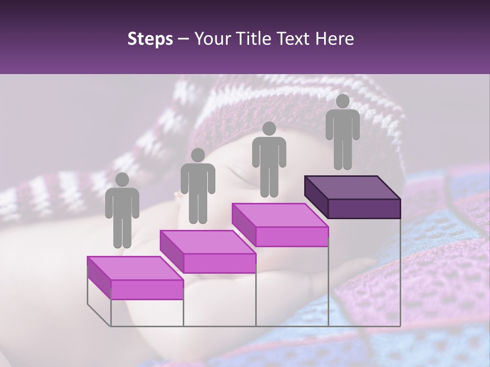 A Baby Wearing A Knitted Hat Laying On A Blanket PowerPoint Template