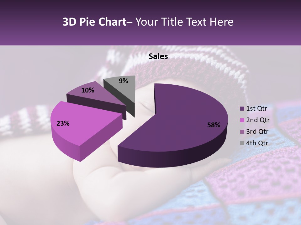 A Baby Wearing A Knitted Hat Laying On A Blanket PowerPoint Template