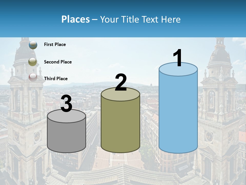 An Aerial View Of A City With Two Towers PowerPoint Template