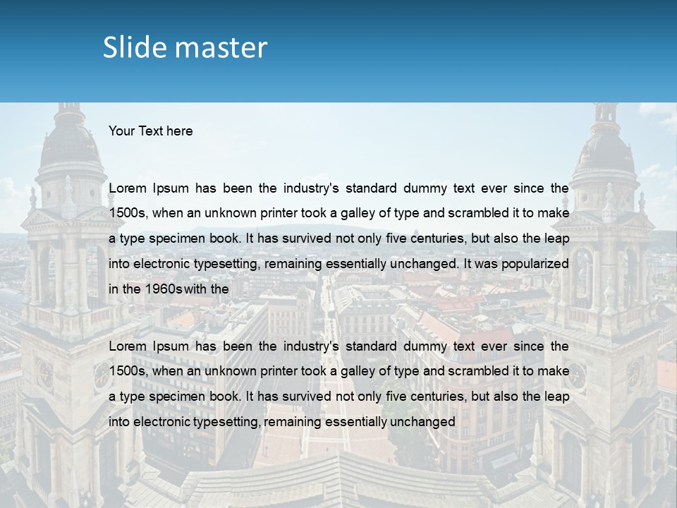 An Aerial View Of A City With Two Towers PowerPoint Template