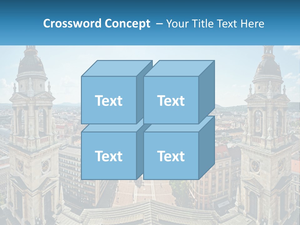 An Aerial View Of A City With Two Towers PowerPoint Template