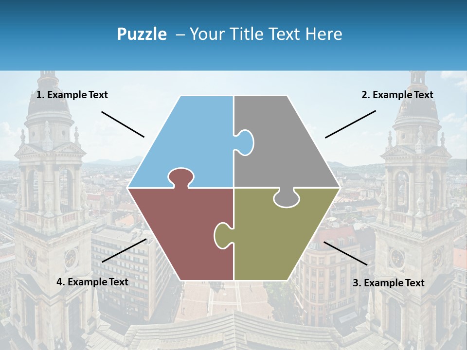 An Aerial View Of A City With Two Towers PowerPoint Template