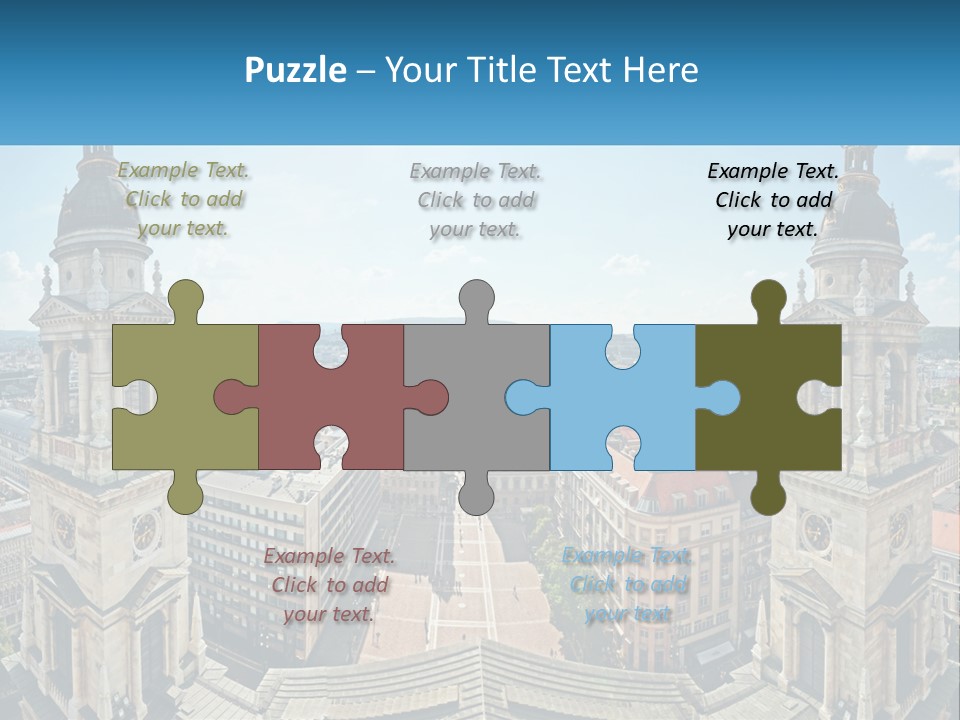 An Aerial View Of A City With Two Towers PowerPoint Template