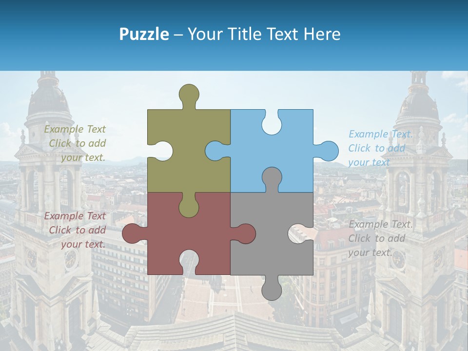 An Aerial View Of A City With Two Towers PowerPoint Template