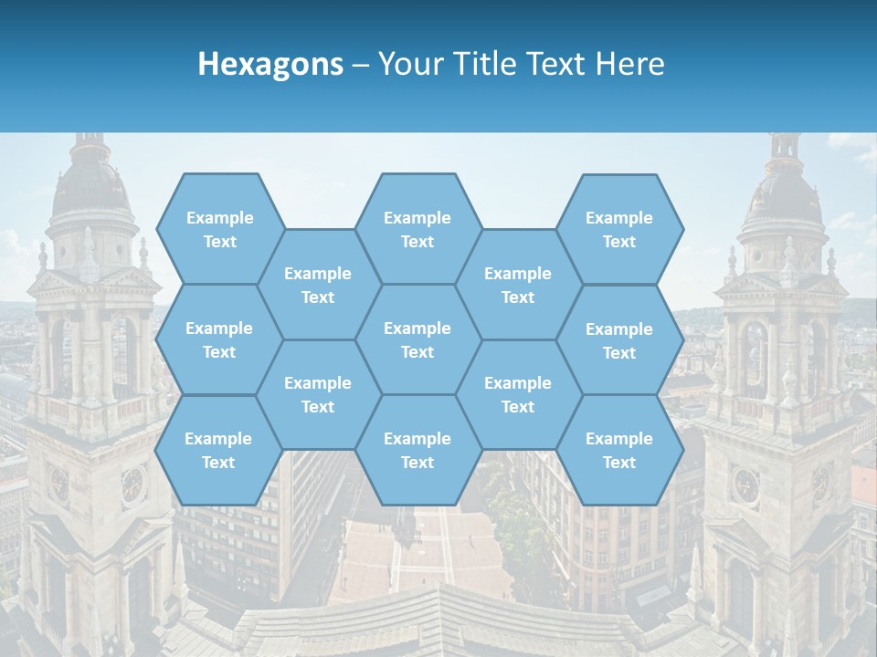 An Aerial View Of A City With Two Towers PowerPoint Template