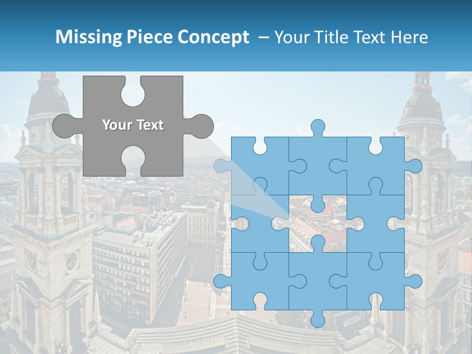 An Aerial View Of A City With Two Towers PowerPoint Template