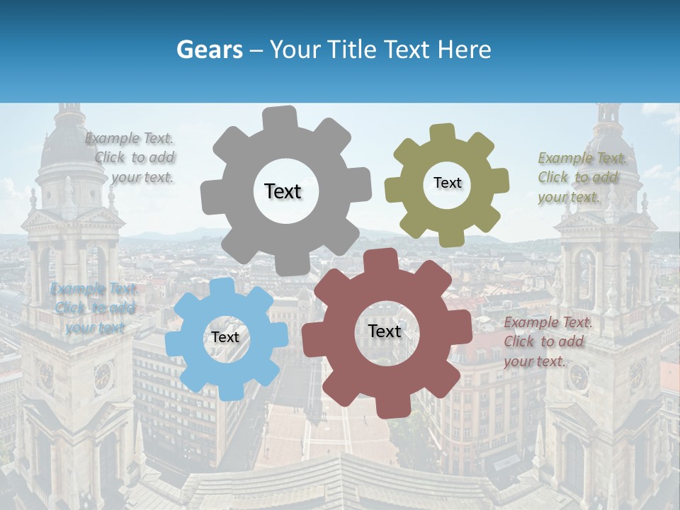 An Aerial View Of A City With Two Towers PowerPoint Template